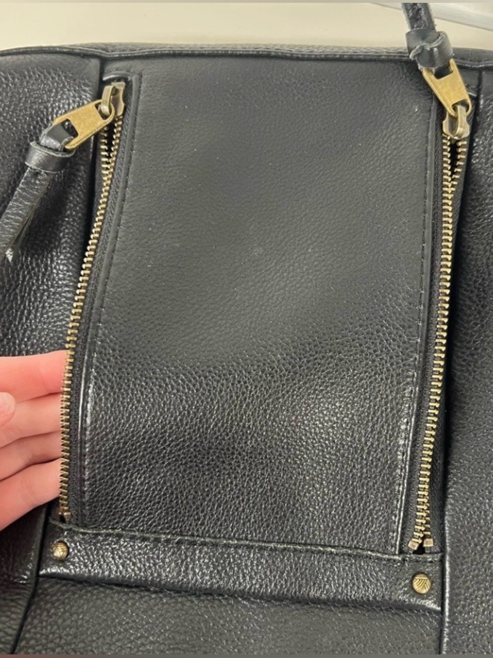 THE SAK  convertible LADERA pebbled leather BLACK crossbody POCKETS bag - Picture 8 of 14